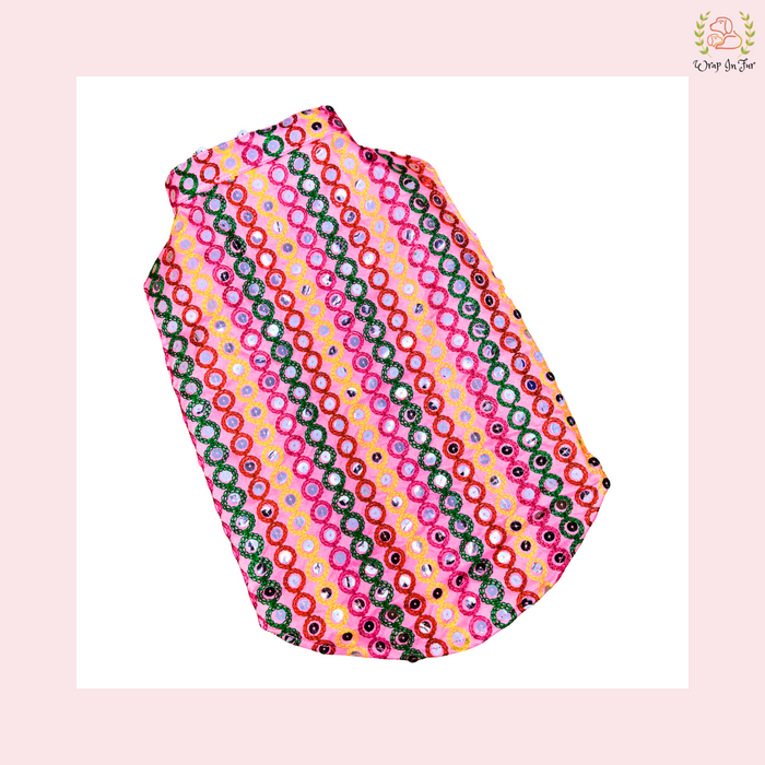 Pink Multicolor Jacket Dog Sherwani