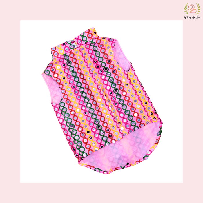 Pink Multicolor Jacket Dog Sherwani