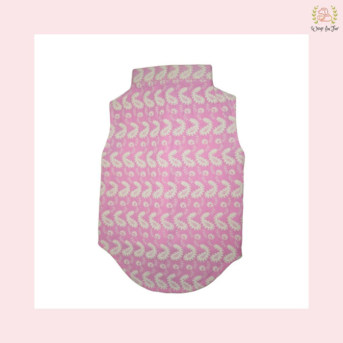 Pink Nawab Dog Kurta Vest - Premium Embroidered Indian Dog Ethnic Wear