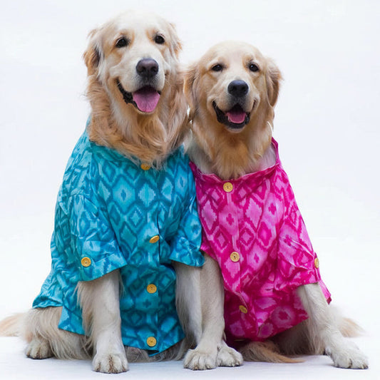Pink Paradise Dog Kurta - Premium Ikat Indian Dog Ethnic Wear