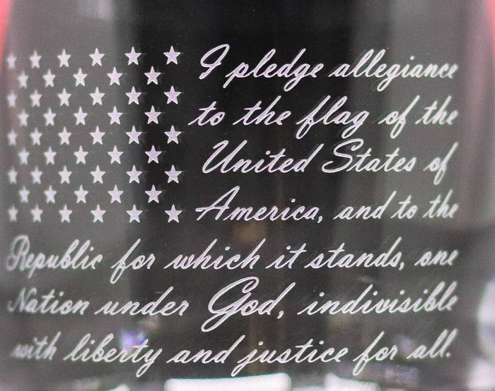 Pledge of Allegiance Etched Whiskey Glass