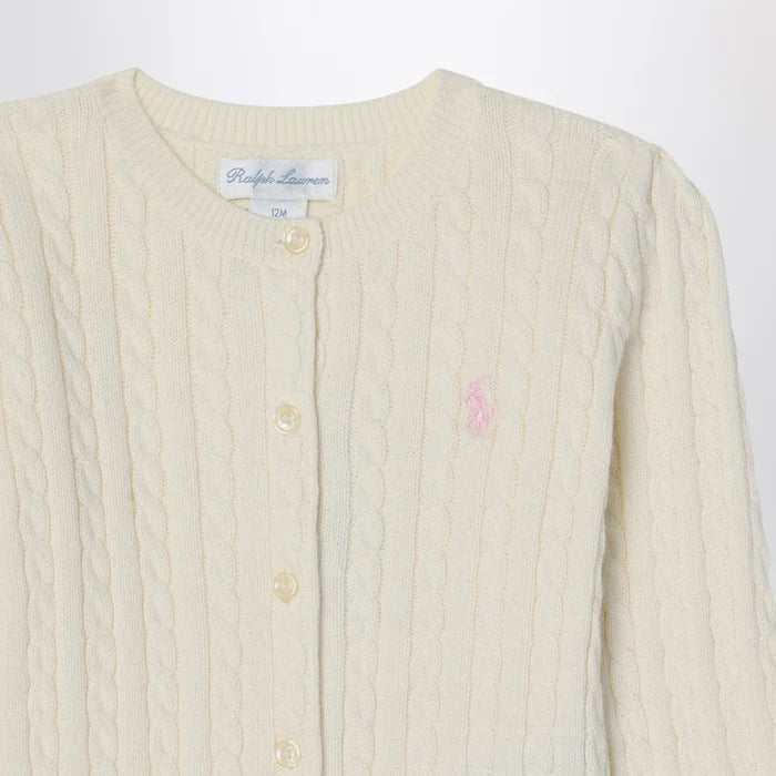 Polo Ralph Lauren - White cable knit cotton cardigan Brand Shirts & Tops
