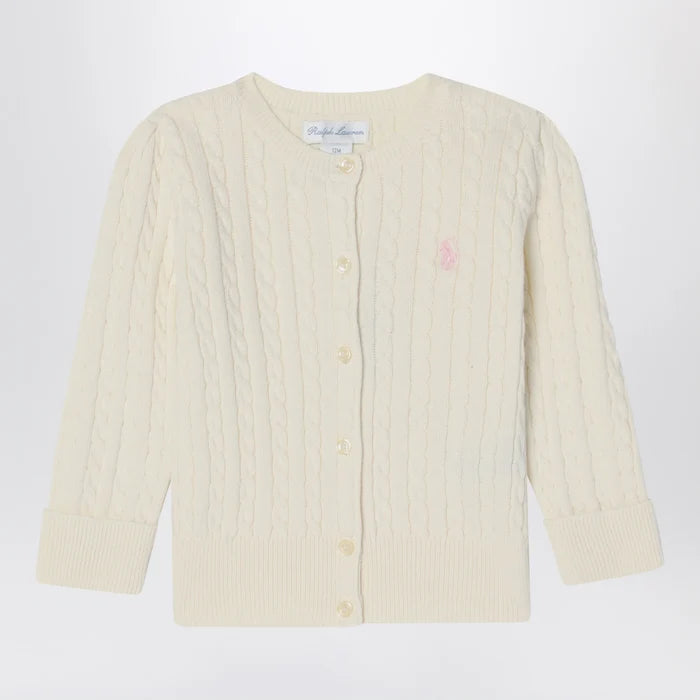 Polo Ralph Lauren - White cable knit cotton cardigan