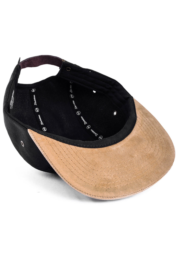 Port-Fairy-5-Panel-Cap-Black-Suede-Bottom