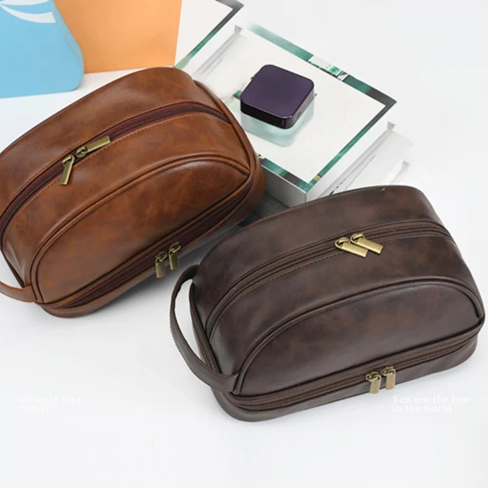 Portable Pu Leather Cosmetic Bag (Various Colors)