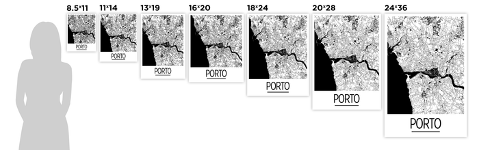 Porto Map Poster - Portugal Map Print - Art Deco Series