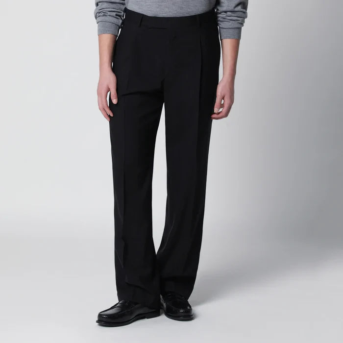 PT Torino - Black wool trousers Brand Pants 46 IT