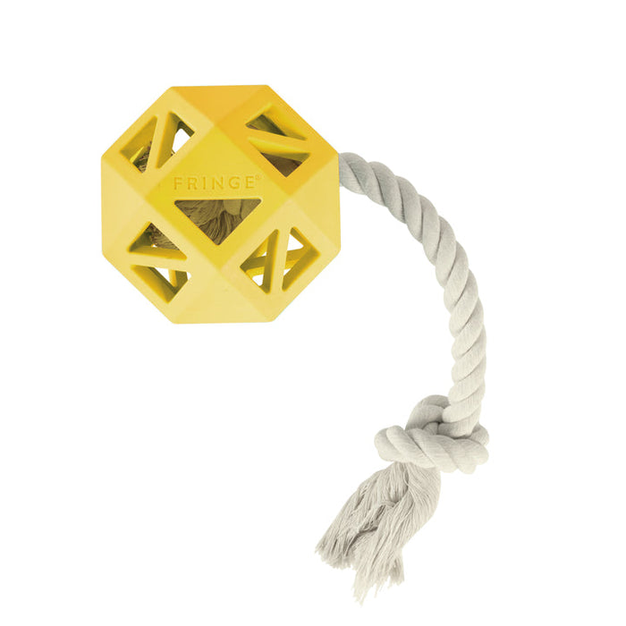 Pull My Way Rubber Dog Toy - Yellow