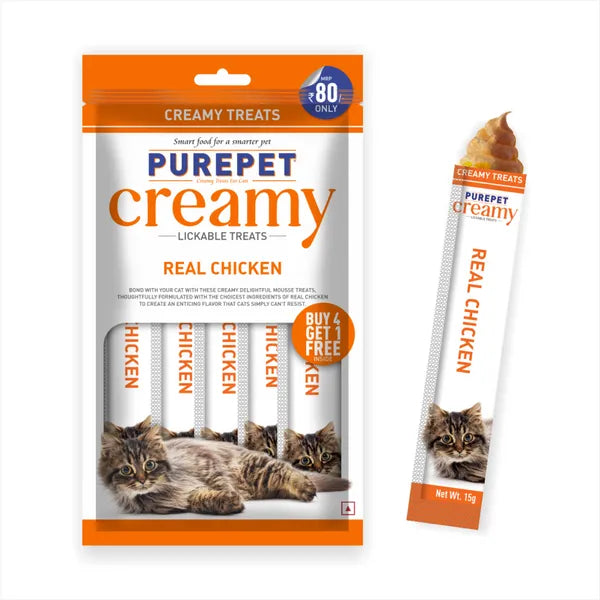 Purepet Creamy Real Chicken Lickable Cat Treat