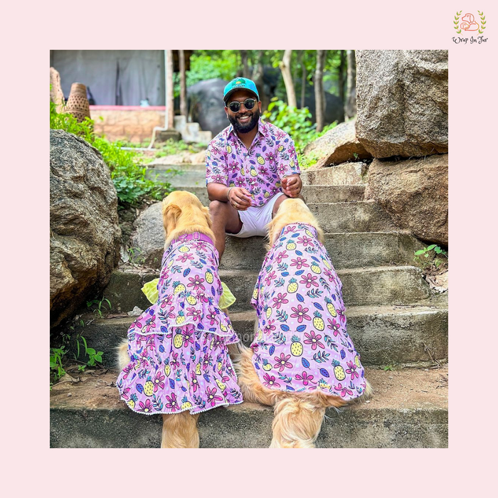 Purple bouquet shirt  ( Dog shirt along with Human Twinning Shirt )