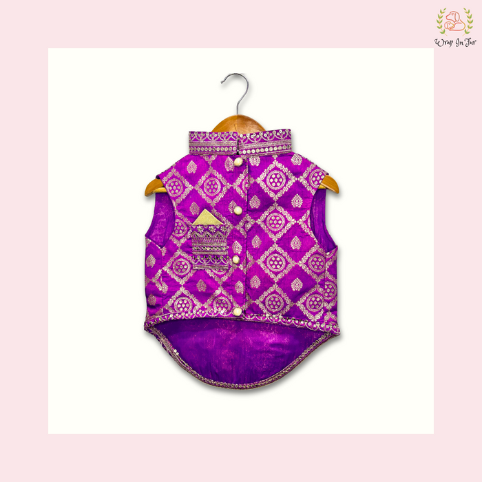 Buy Purple Embroidered Dog Sherwani