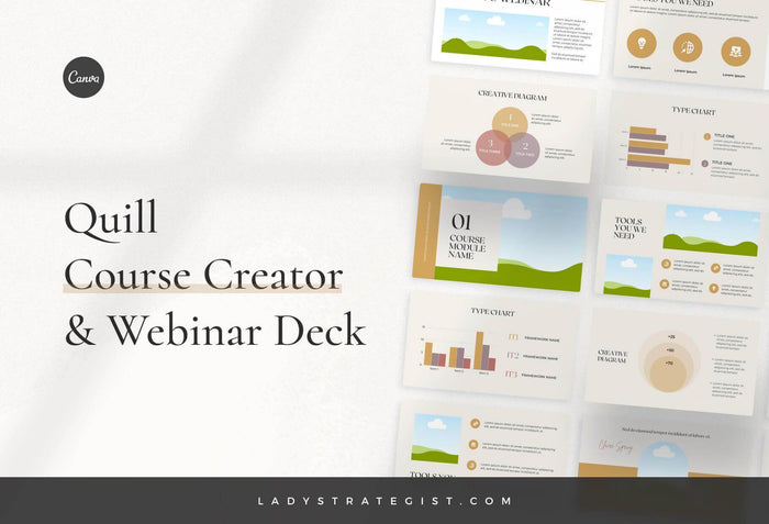 Ladystrategist Quill Course Creator & Webinar Deck instagram canva templates social media templates etsy free canva templates