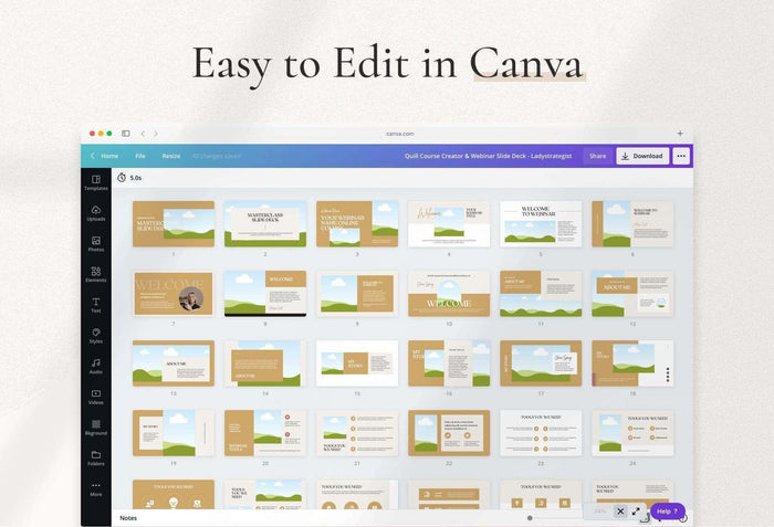 Ladystrategist Quill Course Creator & Webinar Deck instagram canva templates social media templates etsy free canva templates