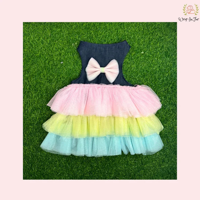 Rainbow Princess Dog Wedding Dress – Pastel Bridal Gown
