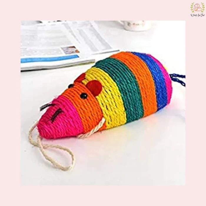 Rainbow Sisal Mouse Cat Toy