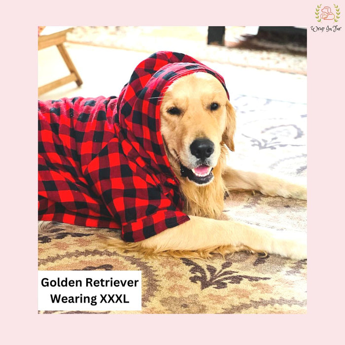 Red & Black Checkered Dog Hoodie – Warm, Stylish & Cozy