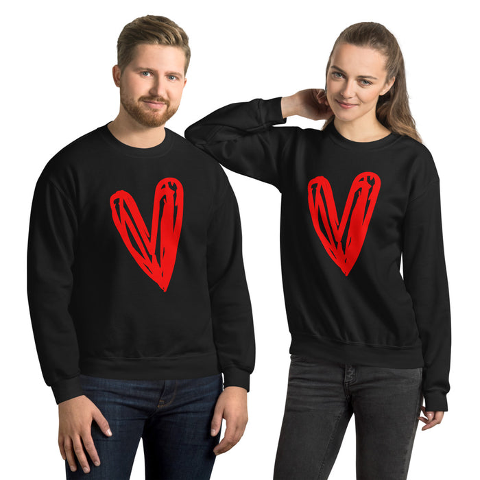 Red Heart Unisex Sweatshirt - Bloom Seventy Seven
