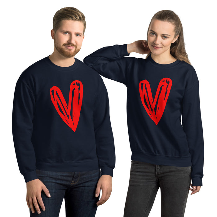 Red Heart Unisex Sweatshirt - Bloom Seventy Seven
