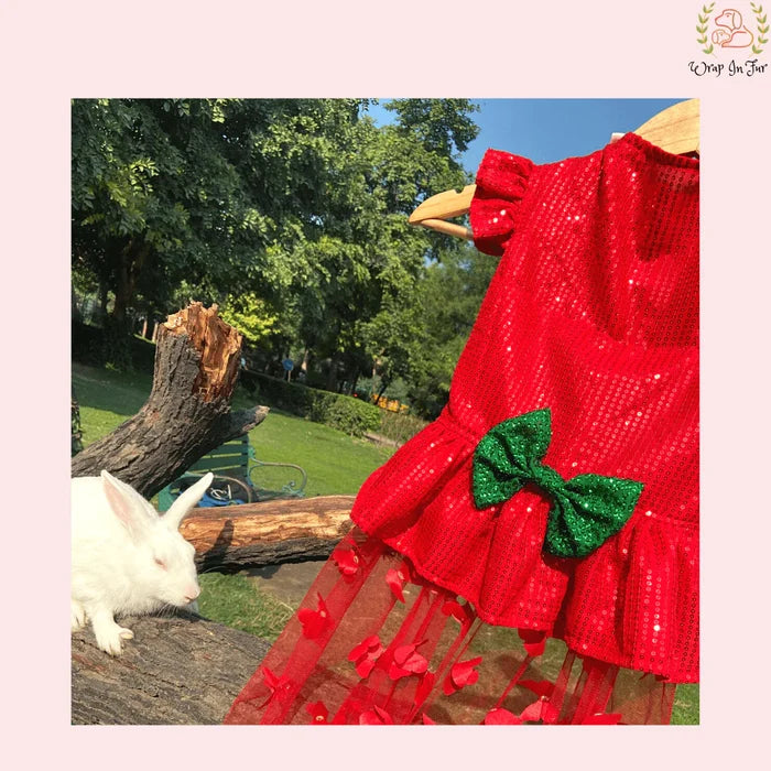 Red Ruffle Dog Gown – Luxury Dog Wedding Dress