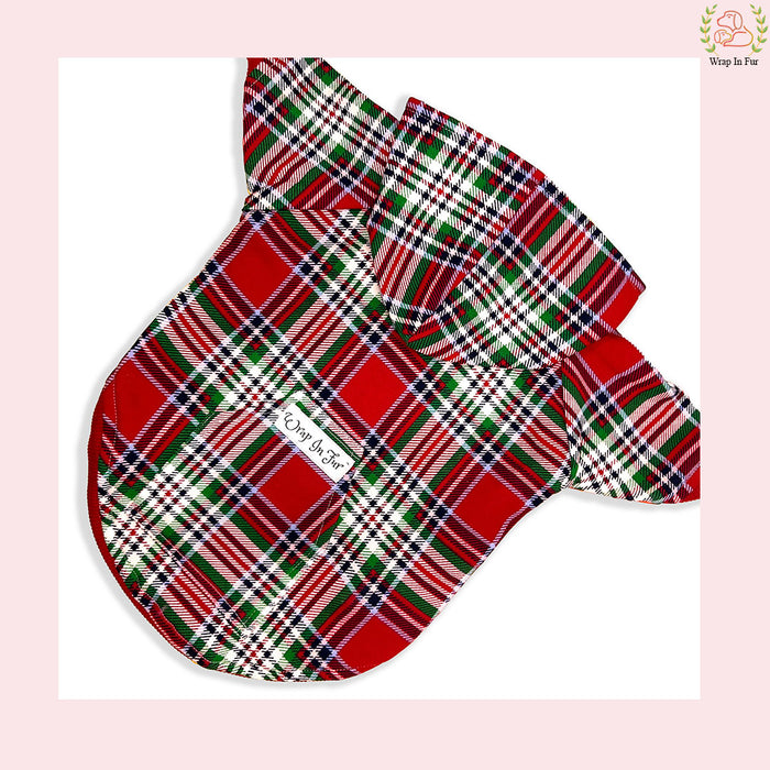 Red Scottish Plaid Winter Pet Hoodie – Warm & Stylish Dog Winter Wear