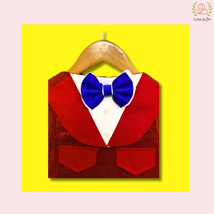 Red Sparkle Dog Tuxedo Dress – Stylish Dog Wedding Clothes