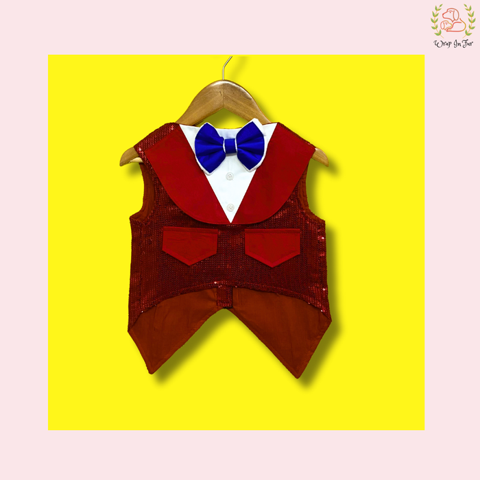 Red Sparkle Dog Tuxedo Dress – Stylish Dog Wedding Clothes