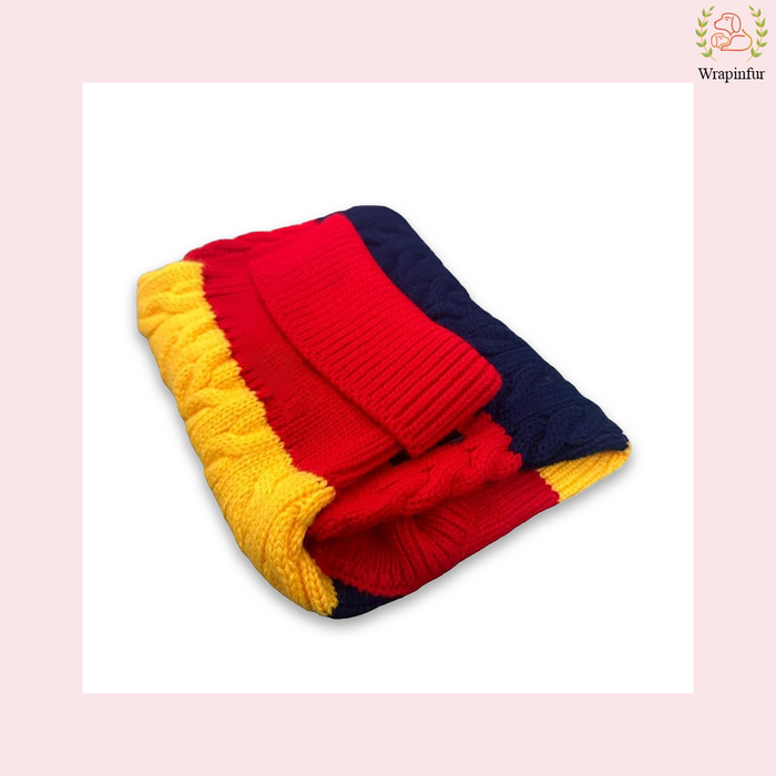 Red Striped Dog Sweater for Winter – Soft, Warm &amp; Stretchy