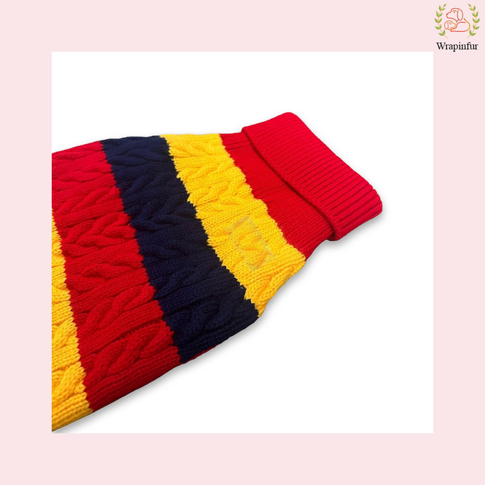 Red Striped Dog Sweater for Winter – Soft, Warm &amp; Stretchy