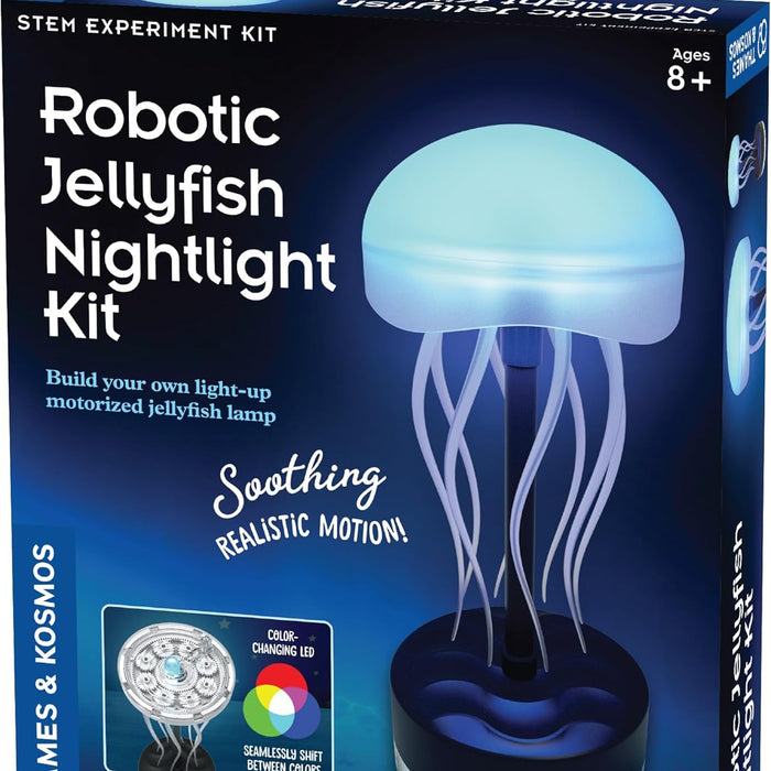 Robotic Jellyfish Nightlight Kit packaging with text and illustration of a jellyfish lamp.