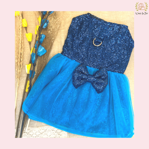 Royal Blue Dog Wedding Dress – Sparkle Bridal Gown for Dogs