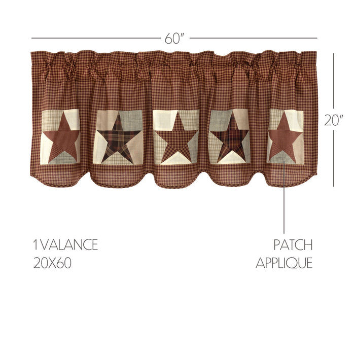 Rustic Star Patch Block Valance