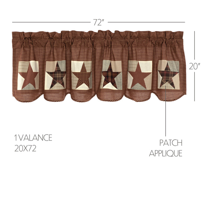 Rustic Star Patch Block Valance