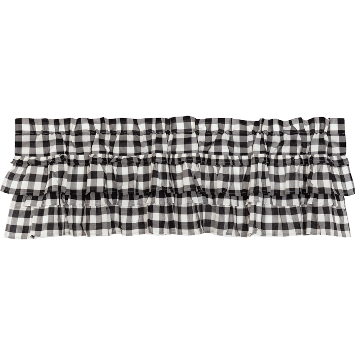 Annie Black Buffalo Check Ruffled Valance-Lange General Store