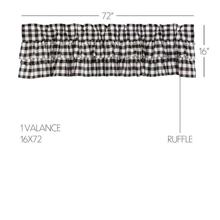 Sable Ann Buffalo Check Ruffled Valance
