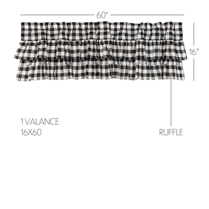 Sable Ann Buffalo Check Ruffled Valance