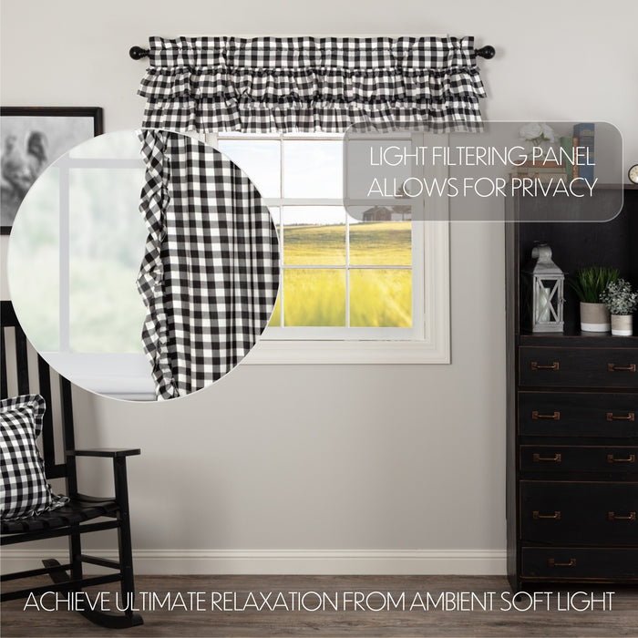 Sable Ann Buffalo Check Ruffled Valance