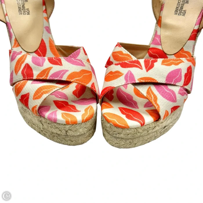 Sandals Designer By Diane Von Furstenberg In Orange & Pink, Size: 5.5