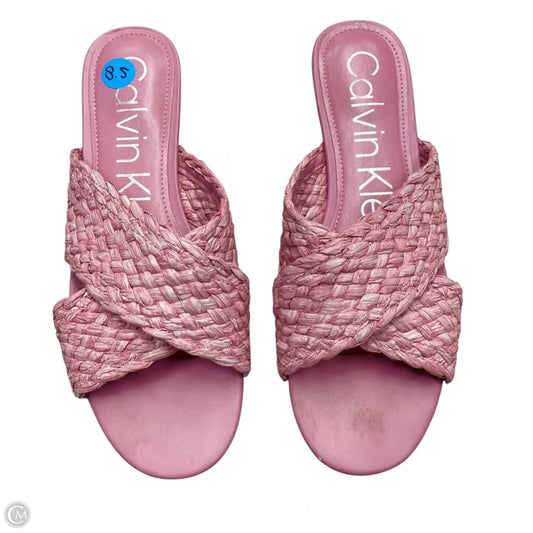 Sandals Flats By Calvin Klein In Pink, Size: 8.5