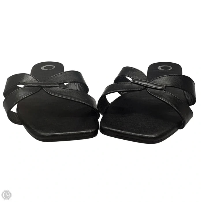 Sandals Flats In Black, Size: 10