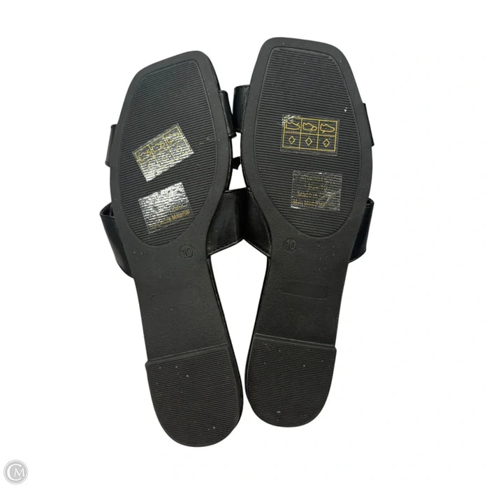 Sandals Flats In Black, Size: 10