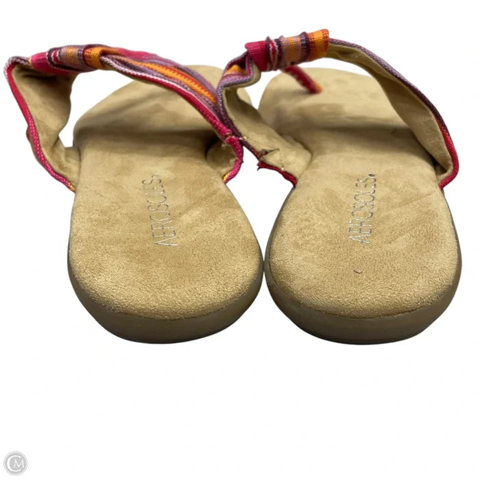 Sandals Flip Flops By Aerosoles In Pink & Purple, Size: 7.5