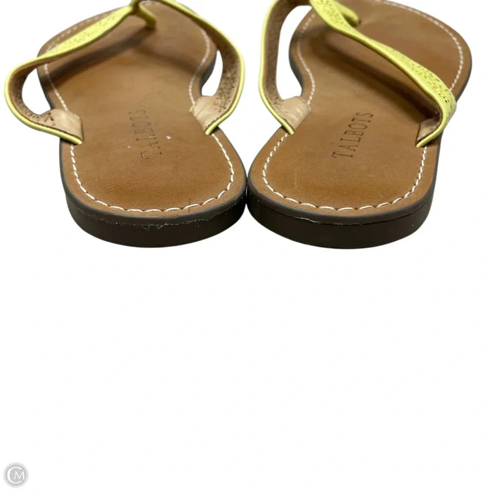 Sandals Flip Flops By Talbots In Brown & Yellow, Size: 7