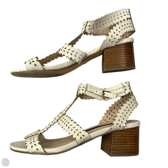 Sandals Heels Block By Kensie In Cream, Size: 7
