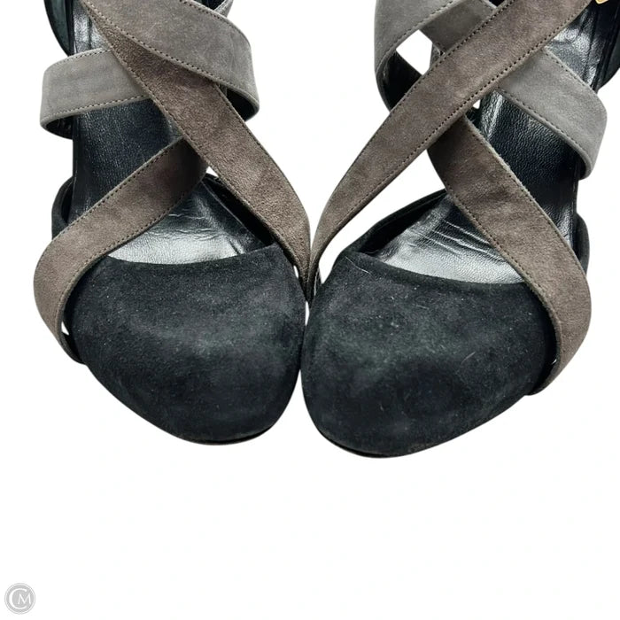 Sandals Heels Block By Loeffler Randall In Black & Grey, Size: 8