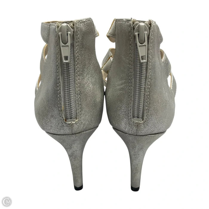 Sandals Heels Kitten By Life Stride In Silver, Size: 10