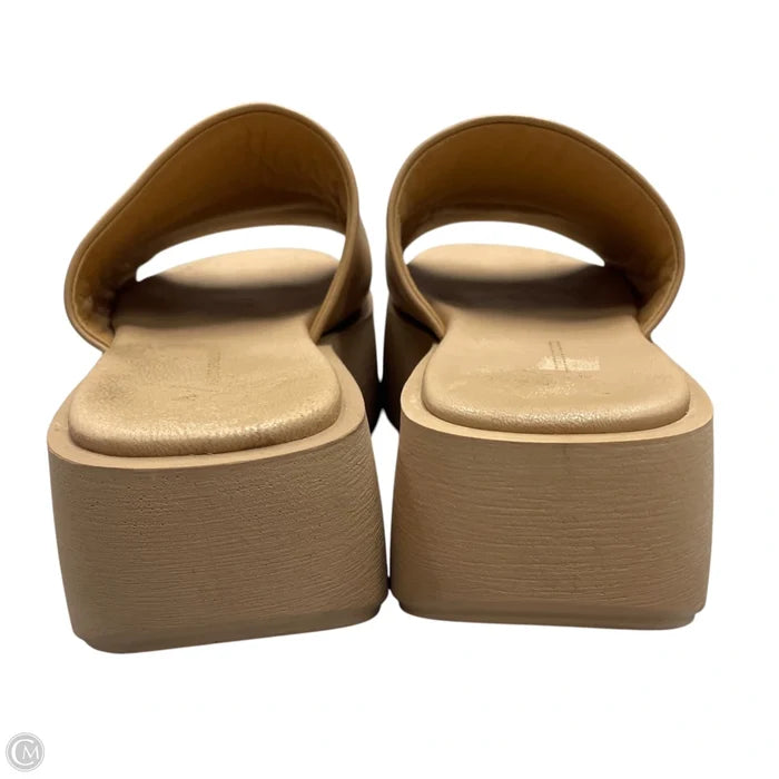 Sandals Heels Platform By Anthropologie In Tan, Size: 10.5