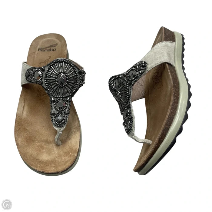 Sandals Heels Platform By Dansko In Silver, Size: 6.5