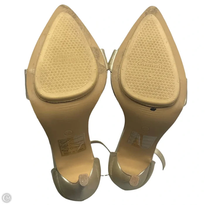 Sandals Heels Stiletto By Boohoo Boutique In Gold, Size: 9