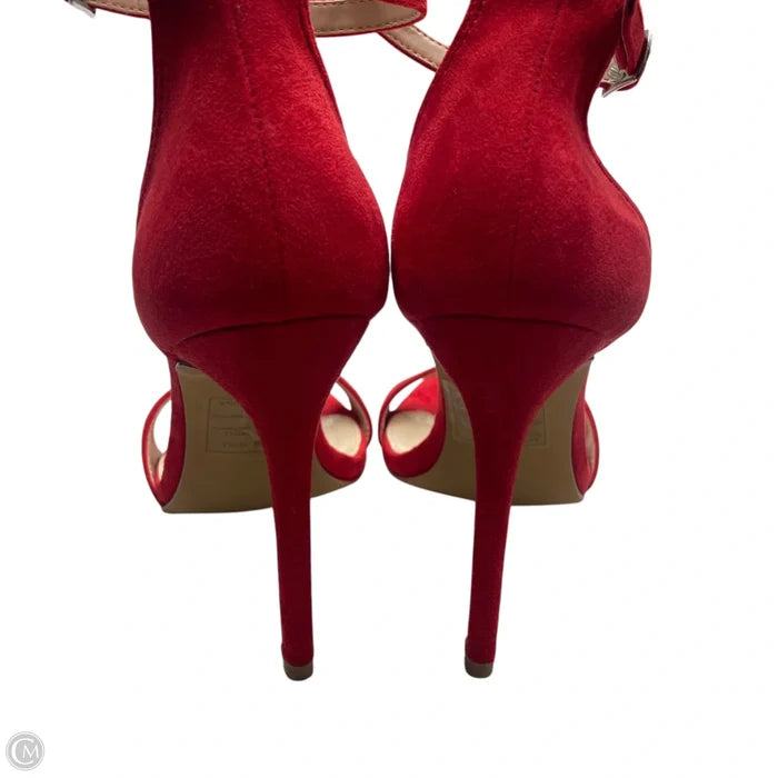 Sandals Heels Stiletto By Boohoo Boutique In Red, Size: 9