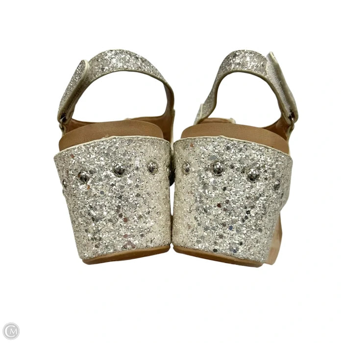 Sandals Heels Wedge By Corkys In Gold, Size: 11